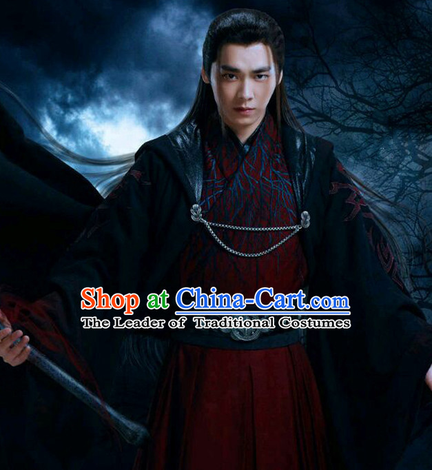 Chinese Ancient Swordsman Costumes Complete Set for Men