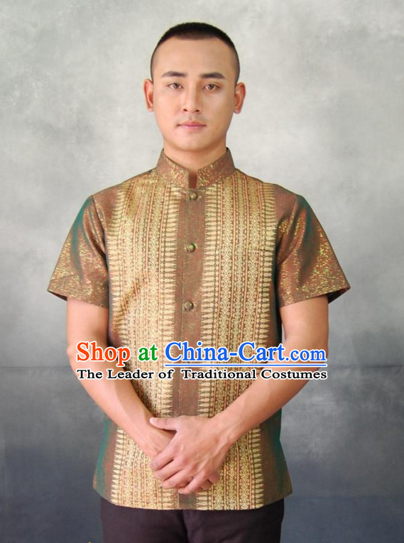 Traditional National Thai Shirt Dress Thai Traditional Dress Dresses Wedding Dress online for Sale Thai Clothing Thailand Clothes for Men Boys Youth