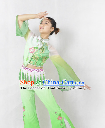 Chinese Traditional Classical Dance Costumes Dancewear and Headpieces Complete Set for Women