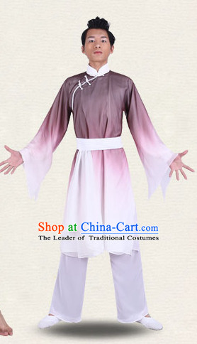 Chinese Traditional Classical Dance Costumes Dancewear and Headpieces Complete Set for Men