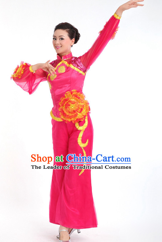 Traditional Chinese Dance Costumes Custom Dance Costume Folk Dance Chinese Dress Cultural Dances and Headdress Complete Set