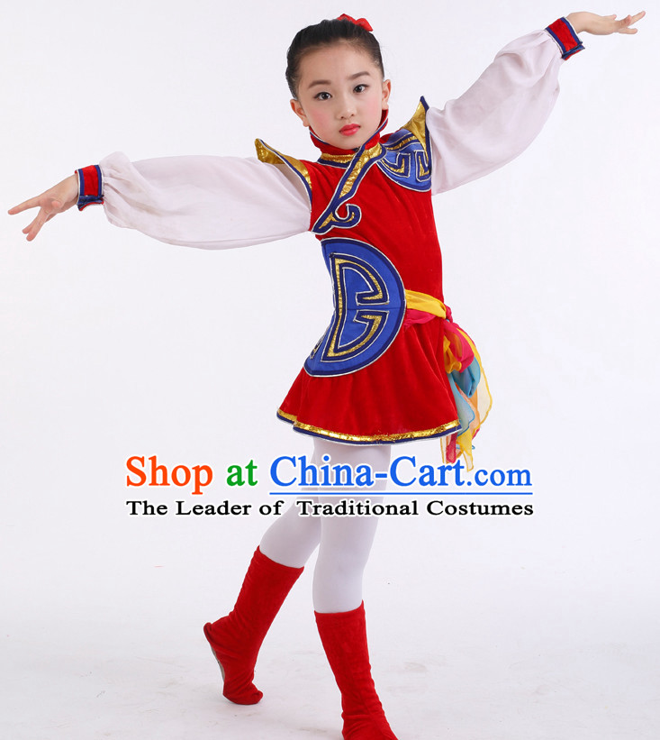 Chinese Competition Festival Dance Costumes Kids Dance Costumes Folk Dances Ethnic Dance Fan Dance Dancing Dancewear for Children