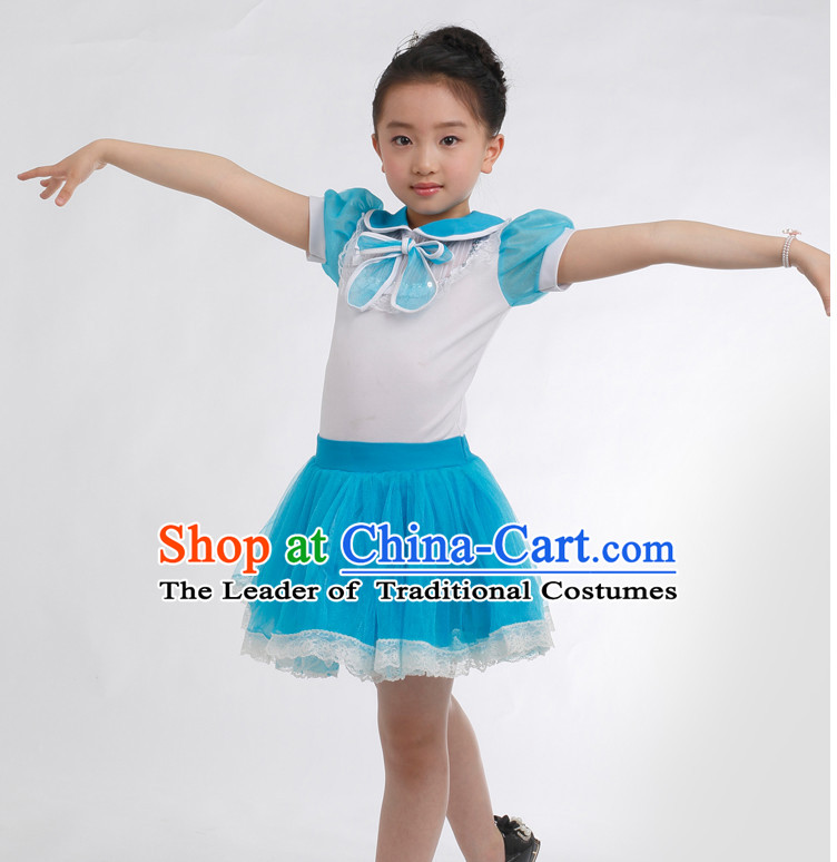 Chinese Competition Modern Dance Costumes Kids Dance Costumes Folk Dances Ethnic Dance Fan Dance Dancing Dancewear for Children