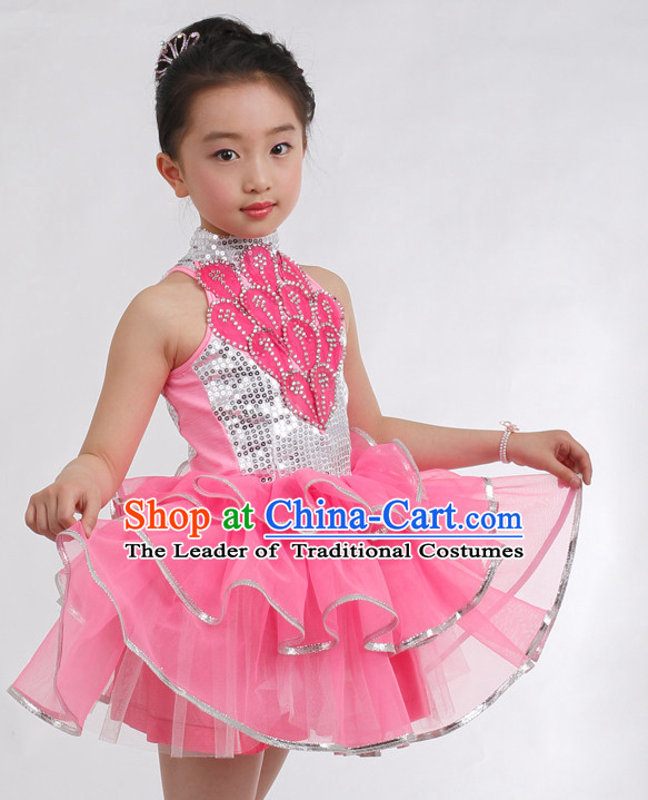 Chinese Competition Modern Dance Costumes Kids Dance Costumes Folk Dances Ethnic Dance Fan Dance Dancing Dancewear for Children