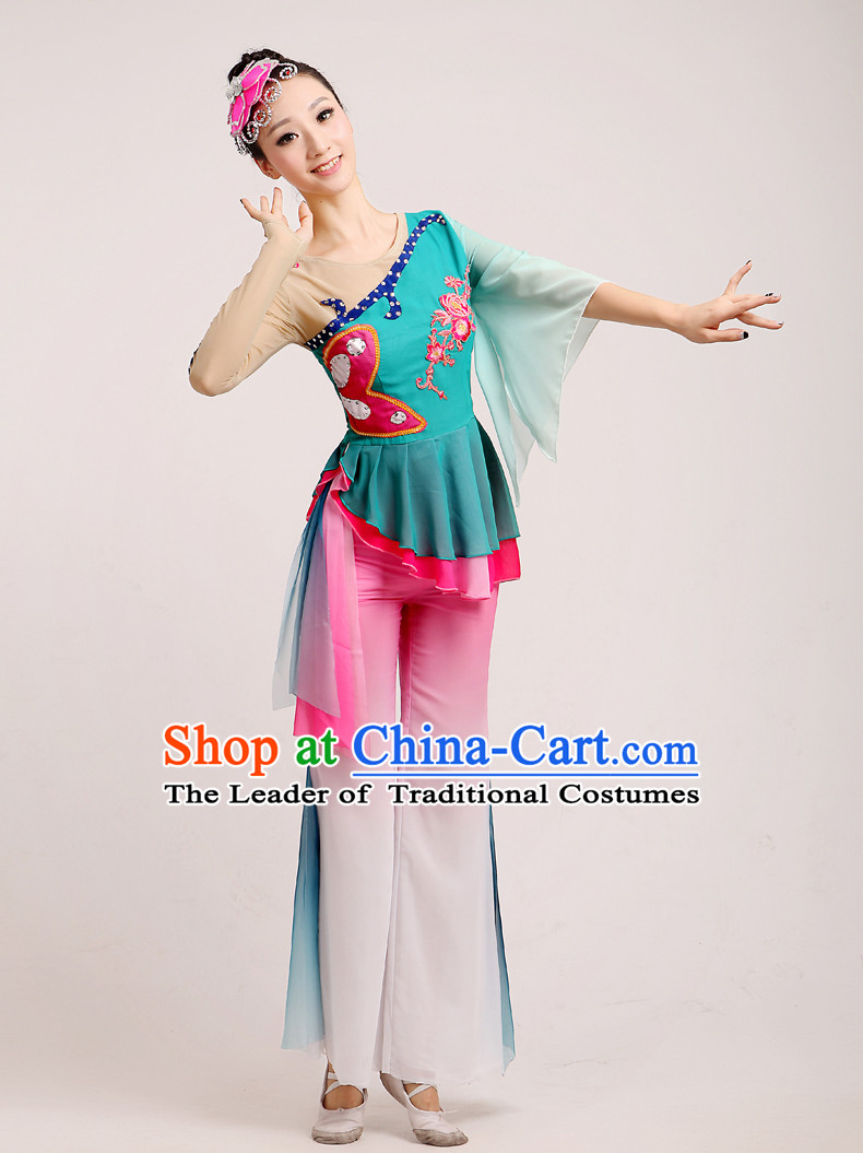 Traditional Chinese Dancewear Costumes Dancer Costumes Girls Dance Lyrical Dance Costume Ballroom Comtemporary Recital Dancewear Costume