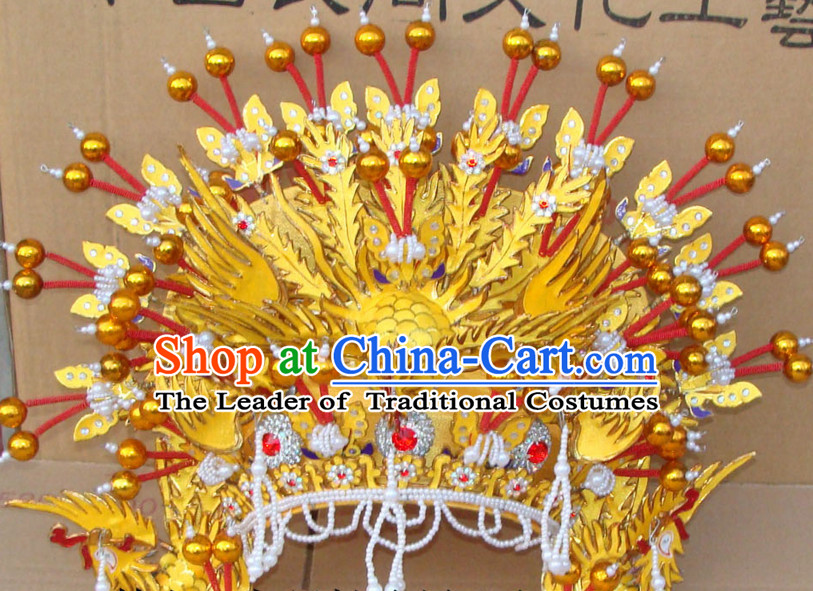 Chinese Beijing Opera Crown Coronet Headpieces Headwear Headdress Hat Phoenix Crown Coronet