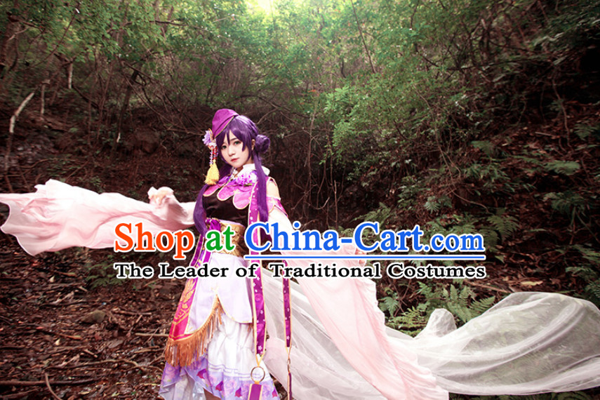 Chinese Superhero Cosplay Costumes and Headdress Complete Set for Women