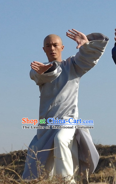 Chinese Kungfu Master Self Defense Movice Costumes Complete Set for Men