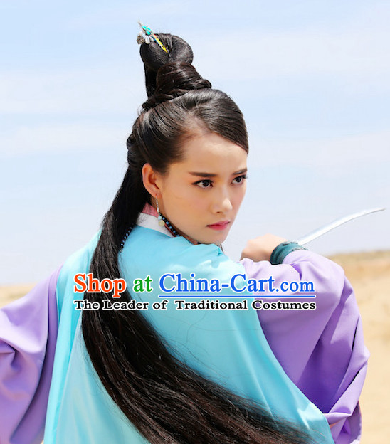 Ancient Chinese Beauties Fairy Black Wigs and Hair Styling Accessories Hair Clips Hairpins Jewelry