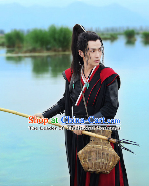 Ancient Chinese Traditional Kung Fu Master National Hanfu Dress Costumes Clothes Ancient China Clothing for Men or Boys