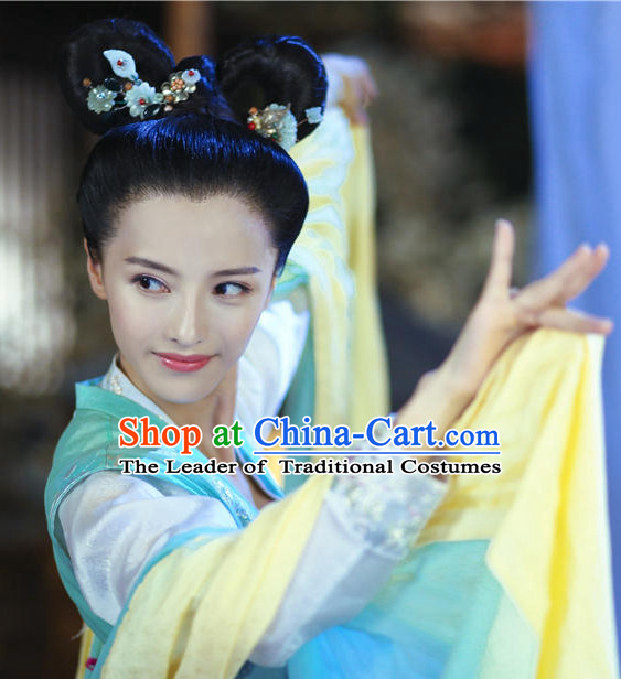 Ancient Chinese Style Princess Black Wigs and Hairpins Hair Clips Hair Accessories for Women