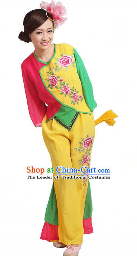 Chinese Traditional Dance Costumes Complete Set for Women