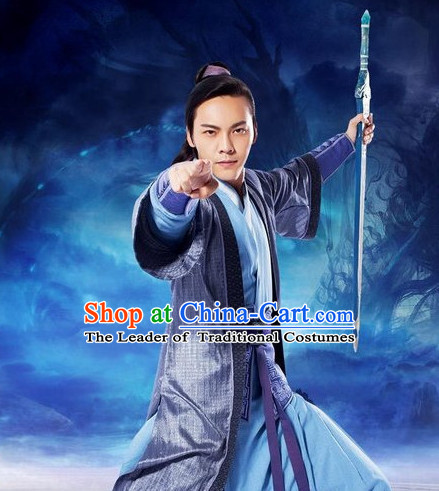 Traditional Chinese Ancient Hanfu Male Robe Clothes Complete Set