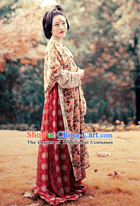 Ancient Chinese Tang Dynasty Clothing Complete Set for Women