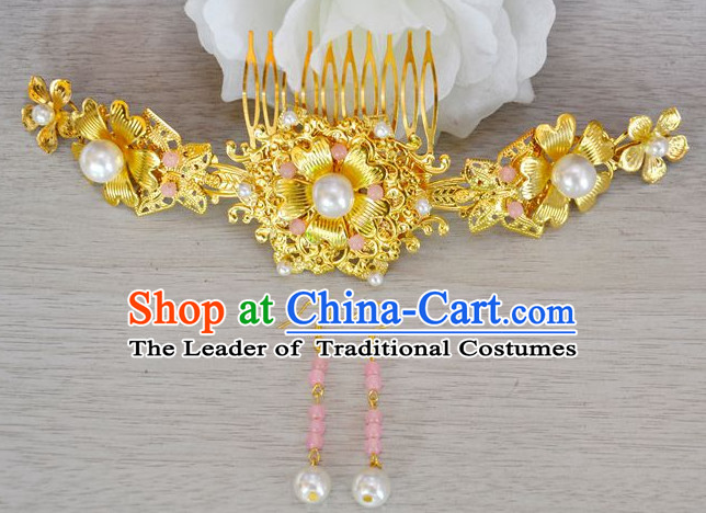 Chinese Traditional Ancient Hair Sticks Hair Ornaments Chopsticks Gold Hair Pins Hairsticks Oriental Asian Head Jewellery Hair Clips Hair pIeces Hair Style