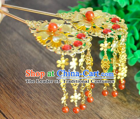 Chinese Traditional Ancient Imperial Hair Sticks Hair Ornaments Chopsticks Gold Hair Pins Hairsticks Oriental Asian Head Jewellery Hair Clips Hair pIeces Hair Style