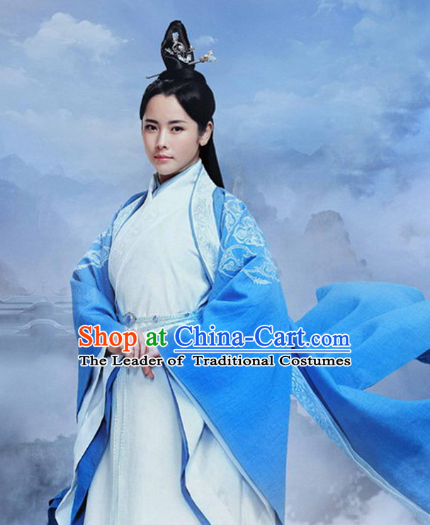 Ancient Chinese Fairy Clothing and Hair Jewelry Complete Set for Women