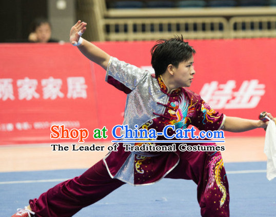 Top Kung Fu Competition Championship Uniforms Pants Suit Taekwondo Apparel Karate Suits Attire Robe Championship Costume Chinese Kungfu Jacket Wear Dress Uniform Clothing Taijiquan Shaolin Chi Gong Taichi Suits for Men Women Kids