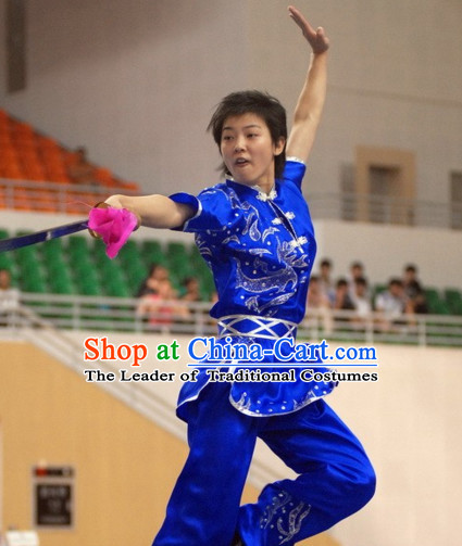 Top Kung Fu Competition Championship Uniforms Pants Suit Taekwondo Apparel Karate Suits Attire Robe Championship Costumes for Men Women Children