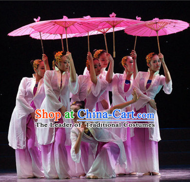 Chinese Classical Dancewear Costumes Dancer Costumes Girls Dance Costumes Chinese Dance Clothes Traditional Chinese Clothes and Umbrella Complete Set