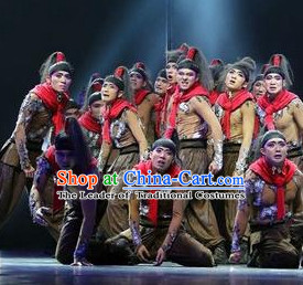 Chinese Stage Classical Dancing Dancewear Costumes Dancer Costumes Dance Costumes Chinese Dance Clothes Traditional Chinese Clothes Complete Set for Men Kids