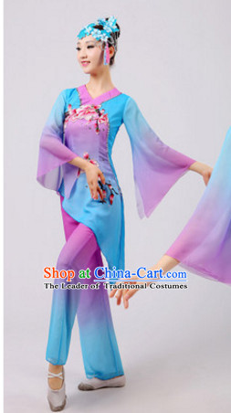 Chinese Traditional Stage Dancewear Costumes Dancer Costumes Dance Costumes Clothes and Headdress Complete Set for Women Children