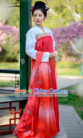 Top Chinese Tang Dynasty Beauty Princess Hanfu Clothing Chinese Hanfu Costume Hanfu Dress Ancient Chinese Costumes Complete Set for Women Girls Children