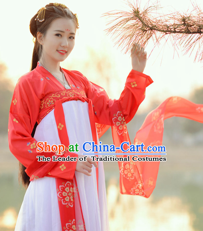 Top Chinese Tang Dynasty Beauty Princess Hanfu Clothing Chinese Hanfu Costume Hanfu Dress Ancient Chinese Costumes Complete Set for Women Girls Children