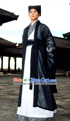 Top Chinese Han Dynasty Male Hanfu Clothing Chinese Hanfu Costume Hanfu Dress Ancient Chinese Costumes and Hat Complete Set for Men Boys Children