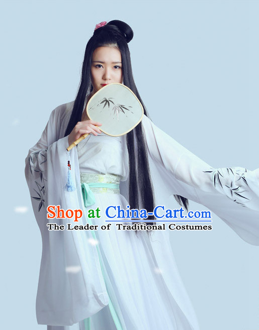 Top Chinese Han Dynasty Beauty Princess Hanfu Clothing Chinese Hanfu Costume Hanfu Dress Ancient Chinese Costumes and Hair Jewelry Complete Set for Women Girls Children