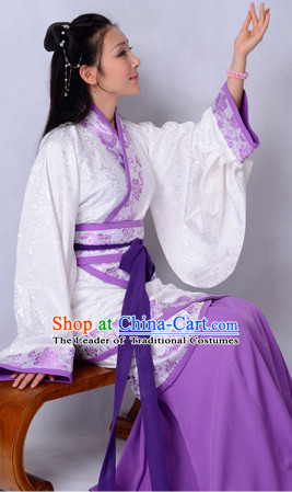 Top Chinese Han Dynasty Beauty Princess Hanfu Clothing Chinese Hanfu Costume Hanfu Dress Ancient Chinese Costumes and Hair Jewelry Complete Set for Women Girls Children