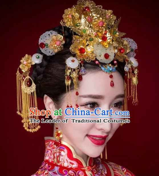 Top Chinese Traditional Wedding Headpieces Hair Jewelry Bridal Hair Clasp Hairpins Set