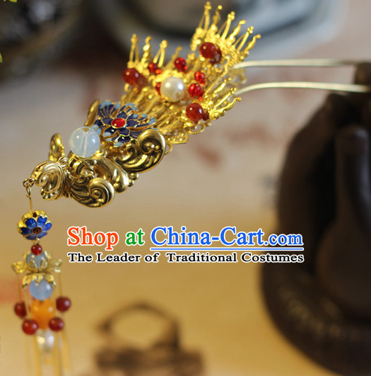 Top Chinese Traditional Wedding Headpieces Hair Jewelry Bridal Hair Clasp Hairpins Set