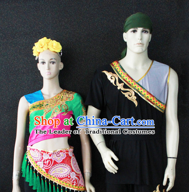 Chinese Nationality Folk Dance Ethnic Wear China Clothing Costume Ethnic Dresses Cultural Dances Costumes Complete Set for Men