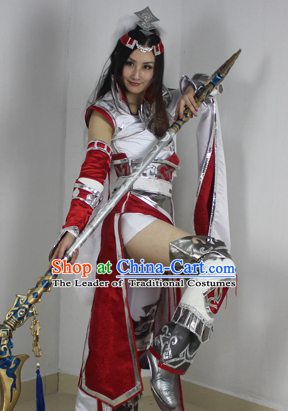 Chinese Costume Superheroine Armor Cosplay Costumes China Traditional Armors Complete Set for Men Women Kids Adults