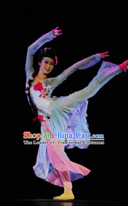 Chinese Classical Dance Costume Folk Dancing Costumes Traditional Chinese Dance Costumes Asian Dance Costumes Complete Set for Women