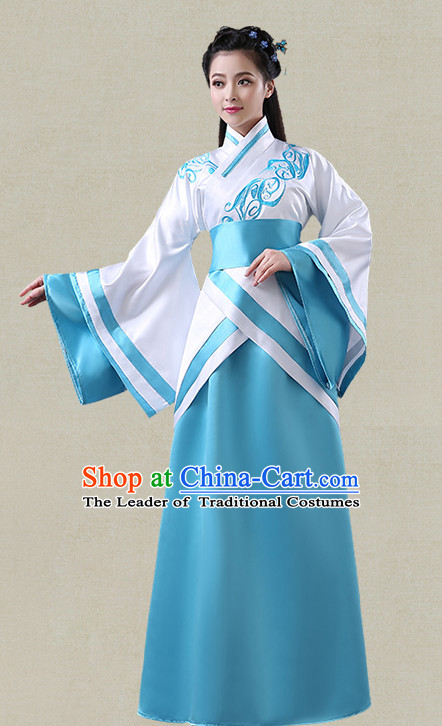 White Hanfu Clothing Custom Traditional Han Dynasty Chinese Hanfu Dreses Han Clothing Hanzhuang Historical Dress and Accessories Complete Set