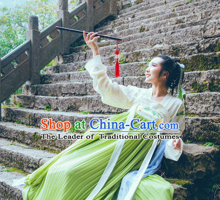 Chinese Traditional Oriental Dress Hanfu Clothing Asian Dresses Fashion Cheongsam Dress China Clothing and Hair Jewelry for Women