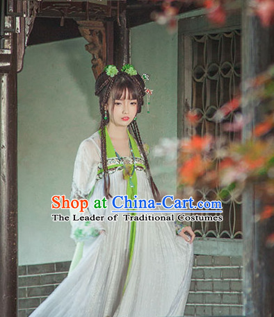 Chinese Traditional Oriental Dress Hanfu Clothing Asian Dresses Fashion Cheongsam Dress China Clothing and Hair Jewelry for Women