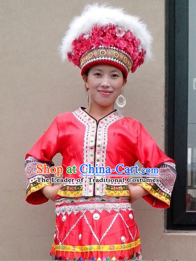 Chinese Folk Dance Ethnic Dresses Traditional Wear Clothing Cultural Dancing Costume Complete Set for Women