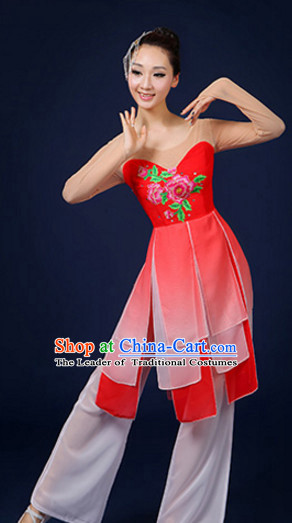 Asian Fan Dance Costume Hand Held Fan Chinese Dancing Ethnic Dance Folk Oriental Dancewear for Women Girls