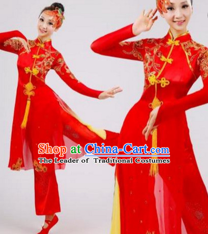 Chinese Folk Dance Dress Clothing Dresses Costume Ethnic Dancing Cultural Dances Costumes for Women