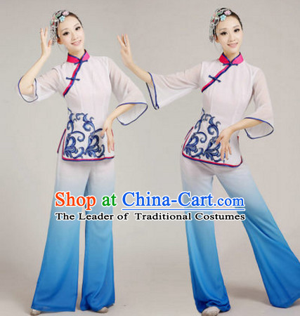 Chinese Folk Dance Dress Clothing Dresses Costume Ethnic Dancing Cultural Dances Costumes for Women