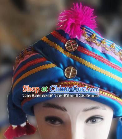 Chinese Traditional Miao Minority Hmong Folk Ethnic Hat for Men