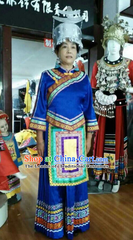 Chinese Minority Nationality Ethnic Groups Wear Dresses Traditional Clothing for Women