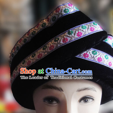 Chinese Traditional Miao Minority Hmong Folk Ethnic Hat for Men