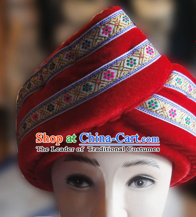 Chinese Traditional Miao Minority Hmong Folk Ethnic Hat for Men