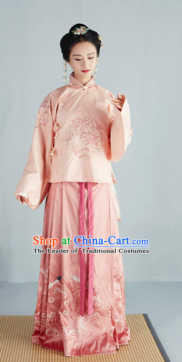 Chinese Ancient Ming Dynasty Princess Beauty Garment Costumes and Hair Jewelry Complete Set for Women