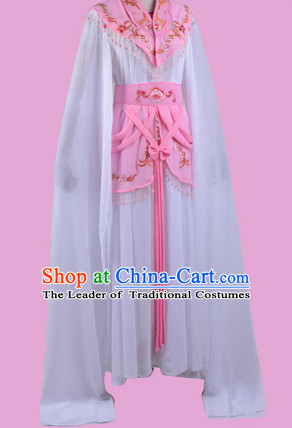 Chinese Opera Costumes Huangmei Opera Stage Performance Costume Chinese Traditional Water Sleeve Costume Drama Costumes and Hat Complete Set