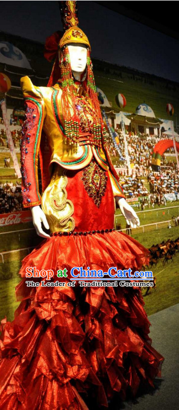 Chinese Traditional Ethnic Empress National Costumes Wedding Dresses Wear Clothing and Hat Complete Set for Men